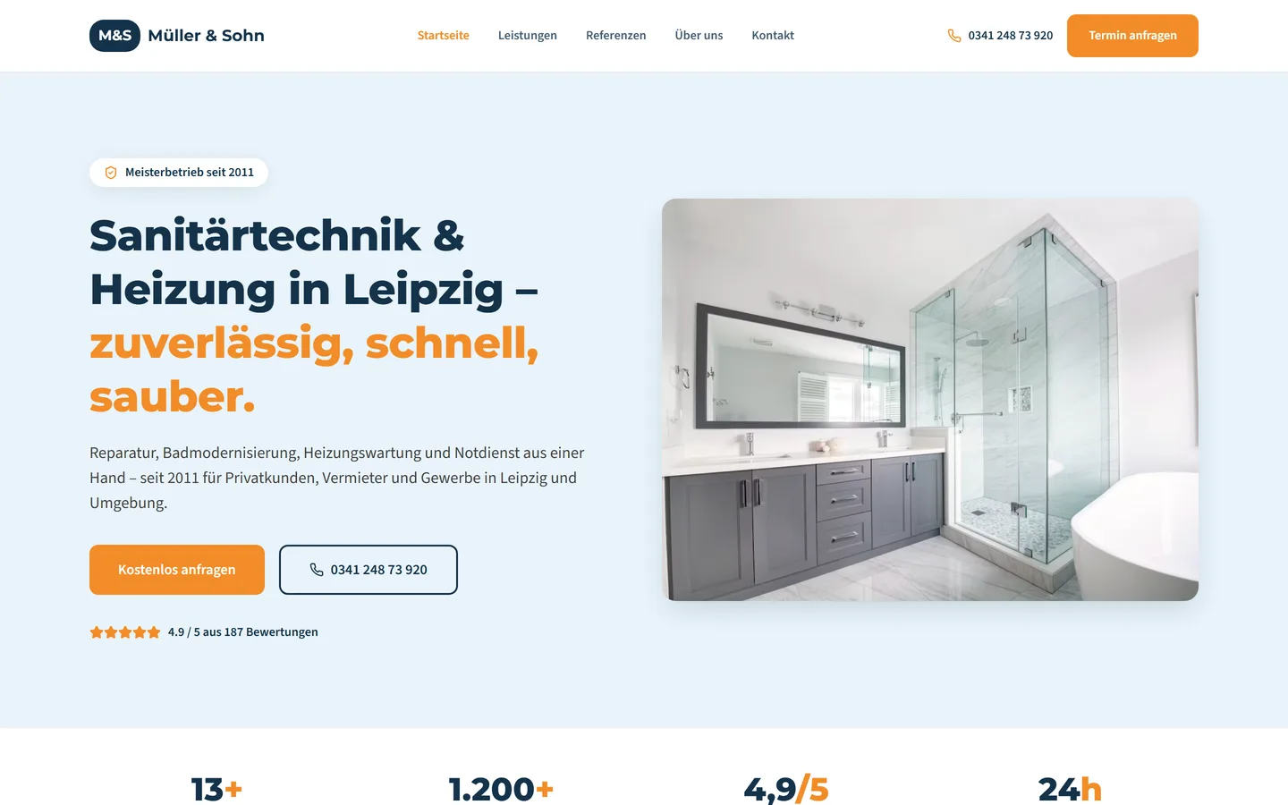 Startseite der Sanitärtechnik-Leipzig Modellseite